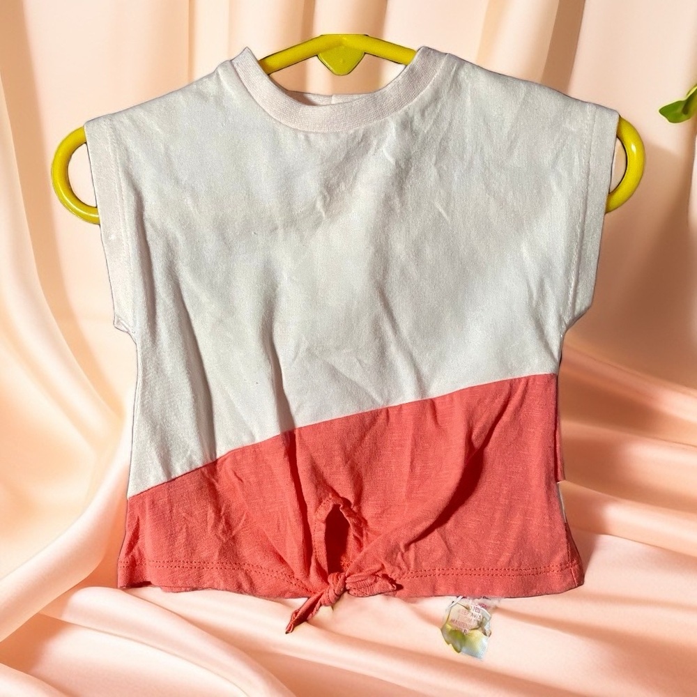 Colorblock Tie-Front Top